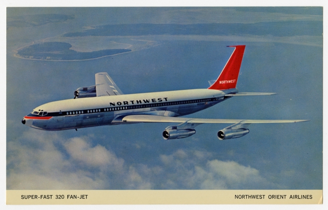 Postcard: Northwest Airlines, Boeing 320