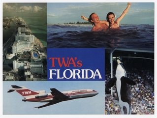Image: postcard: TWA (Trans World Airlines), Boeing 727, Florida