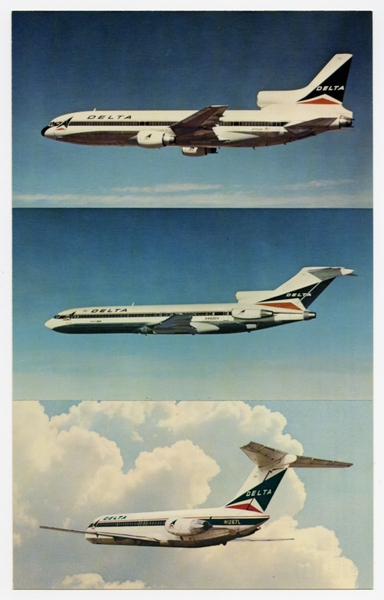 Image: postcard: Delta Air Lines, various airplanes