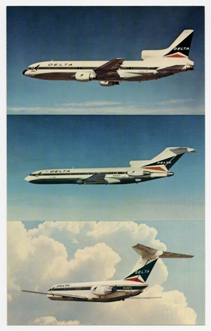 Postcard: Delta Air Lines, various airplanes