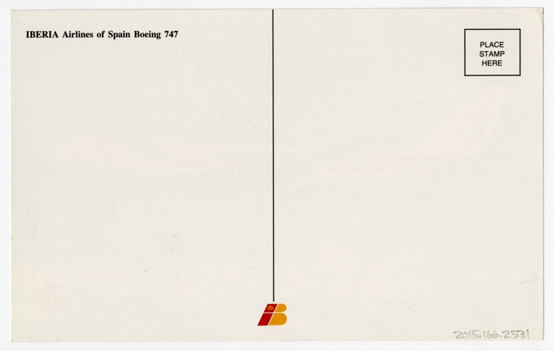 Image: postcard: Iberia, Boeing 747