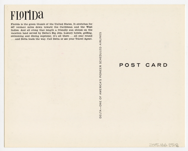 Image: postcard: Delta Air Lines, Florida