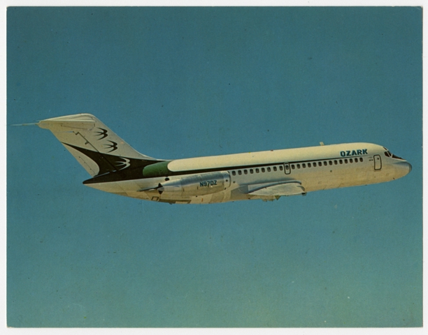 Postcard: Ozark Air Lines, Douglas DC-9