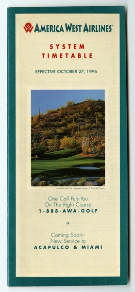 Image: timetable: America West Airlines