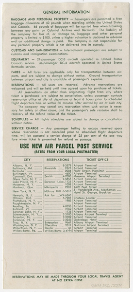 Image: timetable: Colonial Airlines