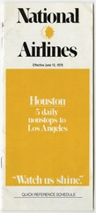 Image: timetable: National Airlines, quick reference, Houston