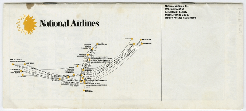 Image: timetable: National Airlines, quick reference, Houston