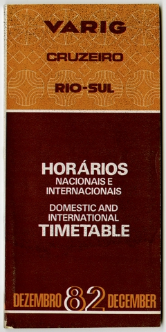 Timetable: VARIG, Cruzerio, Rio-Sul