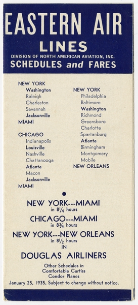 Image: timetable: Eastern Air Lines