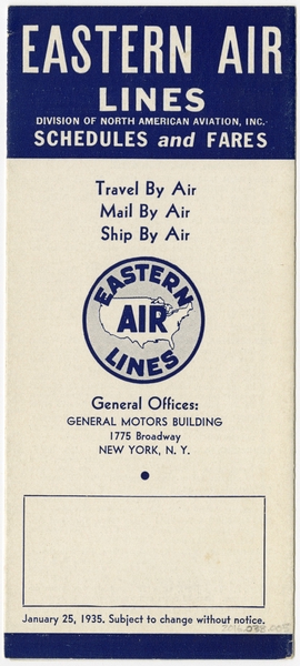 Image: timetable: Eastern Air Lines