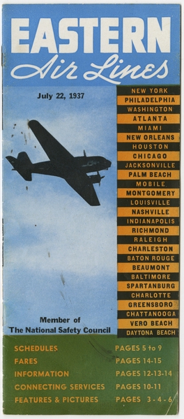 Image: timetable: Eastern Air Lines
