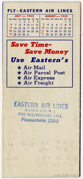 Image: timetable: Eastern Air Lines