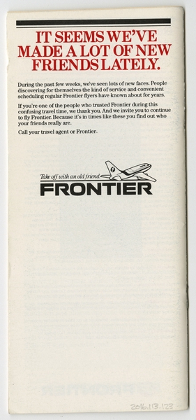 Image: timetable: Frontier Airlines