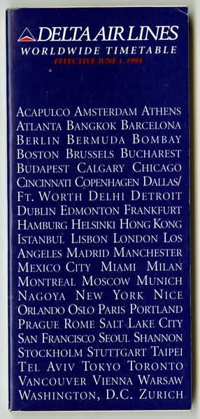 Image: timetable: Delta Air Lines