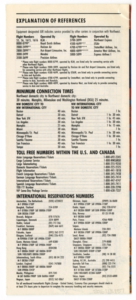 Image: timetable: Northwest Airlines