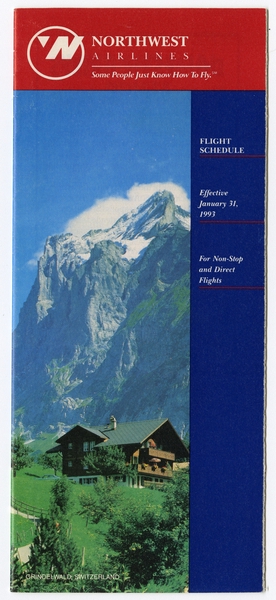 Image: timetable: Northwest Airlines