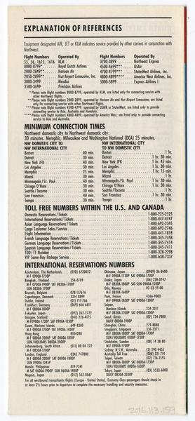 Image: timetable: Northwest Airlines