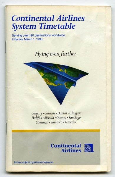 Image: system timetable: Continental Airlines