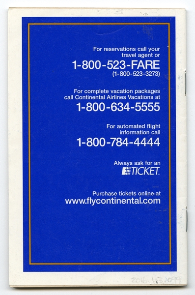 Image: system timetable: Continental Airlines