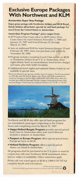 Image: timetable: Northwest Airlines