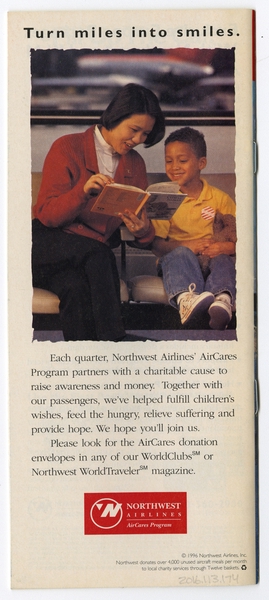 Image: timetable: Northwest Airlines