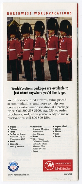 Image: timetable: Northwest Airlines