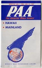 Image: timetable: Pan American World Airways, pocket schedule, Hawaii and mainland