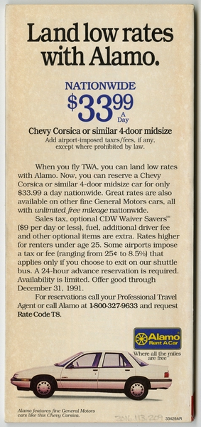 Image: timetable: TWA (Trans World Airlines)