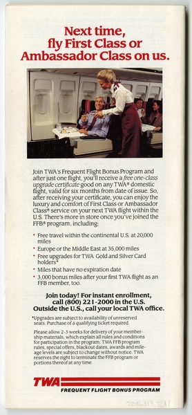 Image: timetable: TWA (Trans World Airlines)