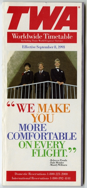 Image: timetable: TWA (Trans World Airlines)