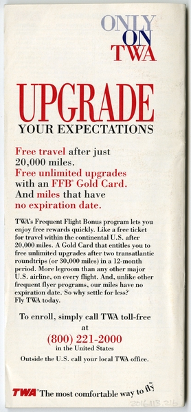 Image: timetable: TWA (Trans World Airlines)