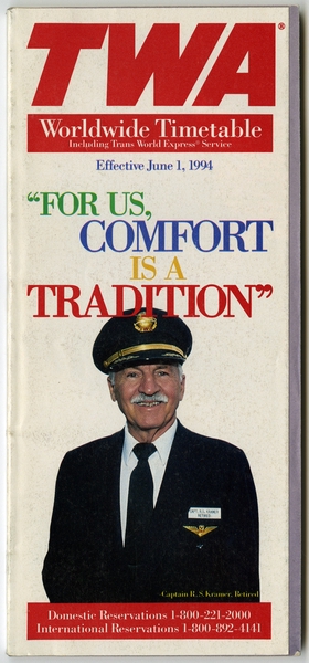 Image: timetable: TWA (Trans World Airlines)