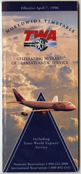 Image: timetable: TWA (Trans World Airlines)