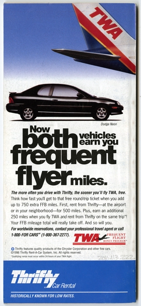Image: timetable: TWA (Trans World Airlines)