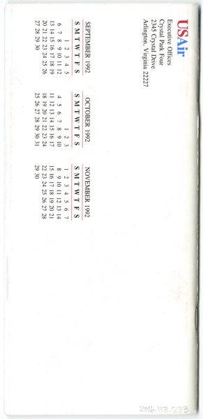 Image: timetable: USAir