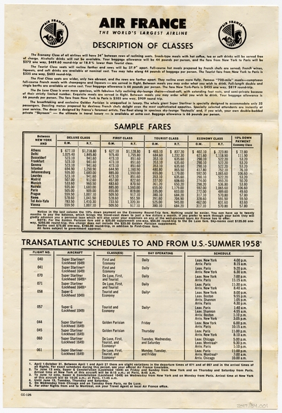 Image: timetable: Air France