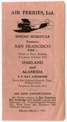 Image: timetable: Air Ferries, Ltd., pocket spring schedule