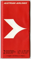 Image: timetable: Austrian Airlines, summer schedule