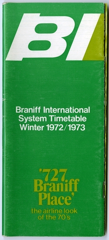 Timetable: Braniff International, winter schedule