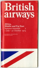 Image: timetable: British Airways, summer Africa, Middle and Far East schedule