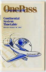 Image: timetable: Continental Airlines, pocket schedule