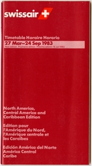 Image: timetable: Swissair, North America / Central American / Caribbean edition