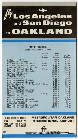 Timetable: Metropolitan Oakland International Airport, pocket schedule