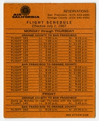 Image: timetable: Air California, pocket schedule