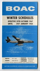 Image: timetable: BOAC (British Overseas Airways Corporation), pocket winter schedule