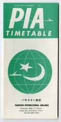 Image: timetable: Pakistan International Airlines (PIA)