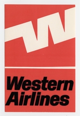 Image: luggage label: Western Airlines