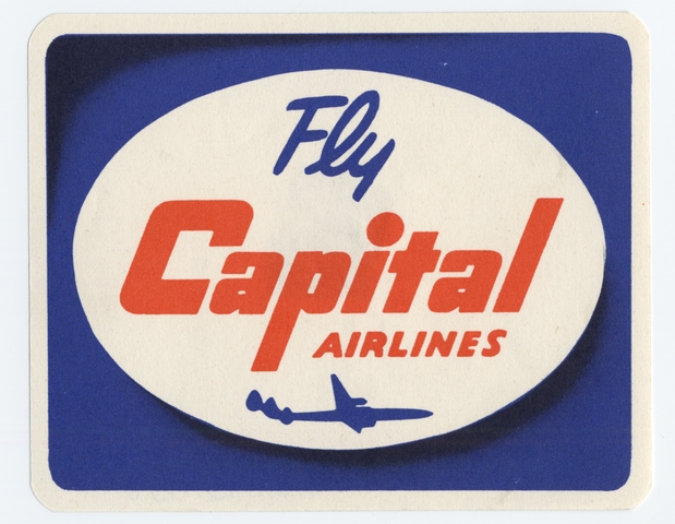 Luggage label: Capital Airlines, Lockheed L-049 Constellation