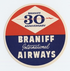 Image: luggage label: Braniff International Airways