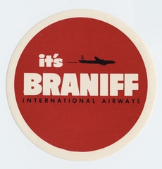 Image: luggage label: Braniff International Airways